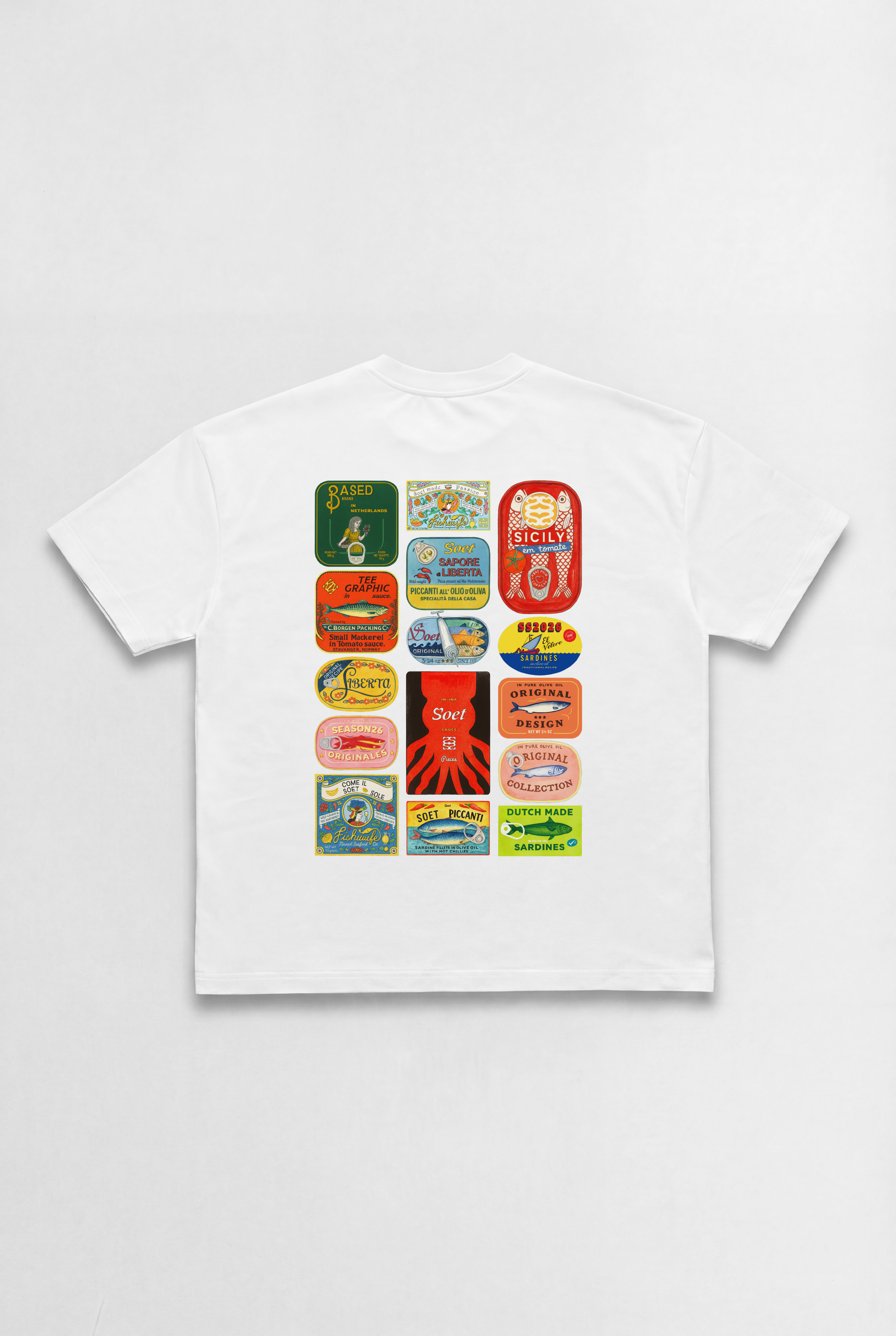T-Shirt Cans Graphic - White