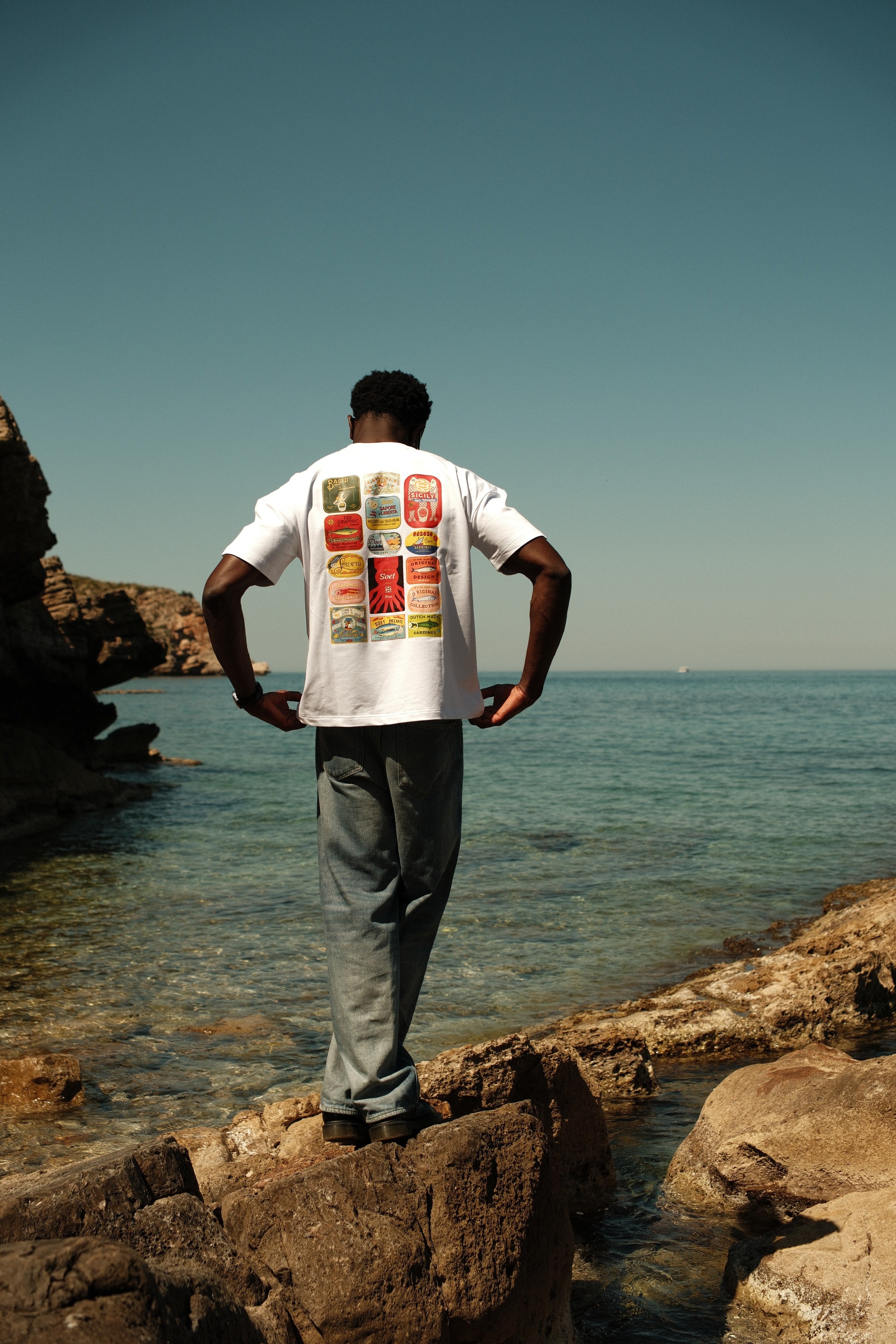 T-Shirt Cans Graphic - White