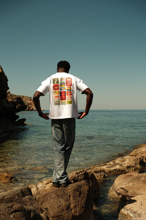 T-Shirt Cans Graphic - White