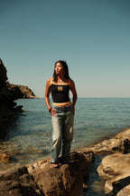 Crest Logo Cami Top - Navy Blue