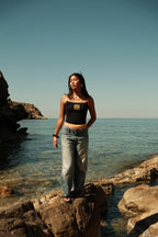 Crest Logo Cami Top - Navy Blue